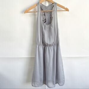 Love Notes Gray Racerback Ruffle Mini‎ Dress